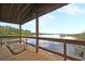 Relaxing waterfront deck with wooden swing and scenic river views at 4007 Capensis Ln, Ravenel, SC 29470
