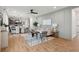 Open-concept living area with hardwood floors, a neutral color palette and stylish furnishings at 457 Eagleview Dr, Moncks Corner, SC 29461