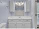 Clean bathroom with white vanity and shower/tub combo at 506 Gross Ave, Moncks Corner, SC 29461