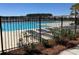 Inviting community pool with lounge chairs and a surrounding fence at 515 Purple Finch Rd, Summerville, SC 29486
