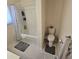 Clean bathroom, featuring a shower/tub combo at 6884 Shahid Row, North Charleston, SC 29418