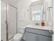 Clean bathroom with a single vanity, shower, and updated fixtures at 735 Opal Wing St, Moncks Corner, SC 29461