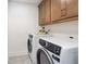 Laundry room with washer, dryer, and cabinets for storage at 735 Opal Wing St, Moncks Corner, SC 29461
