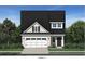 Two-story house with beige siding, white garage door, and black roof at 767 Opal Wing St, Moncks Corner, SC 29461