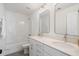 Bright bathroom with double vanity and shower/tub combo at 775 Opal Wing St, Moncks Corner, SC 29461