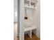 White built-in bench with cubbies and hooks, ideal for storage at 775 Opal Wing St, Moncks Corner, SC 29461