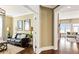 Home office with built-in shelving and hardwood floors at 102 Black Stilt Way, Summerville, SC 29483
