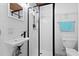 Clean bathroom with walk-in shower and modern fixtures at 1306 Palmetto Blvd, Edisto Beach, SC 29438