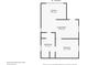 Guest house floor plan, showing a kitchen, living room, bedroom, and bathroom at 1306 Palmetto Blvd, Edisto Beach, SC 29438