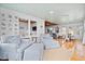 Cozy living room with comfortable seating and built-in shelves at 1306 Palmetto Blvd, Edisto Beach, SC 29438