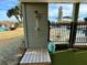 Outdoor shower near the pool and backyard at 1306 Palmetto Blvd, Edisto Beach, SC 29438