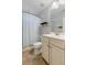 Clean bathroom with a shower/tub combo, vanity, and tile flooring at 1504 Oldenburg Dr, Mount Pleasant, SC 29466