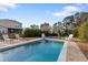 Relaxing rectangular pool with stone decking at 1504 Oldenburg Dr, Mount Pleasant, SC 29466