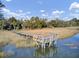 Private wooden dock with ladder for easy water access at 1857 Palmetto Isle Dr, Mount Pleasant, SC 29466
