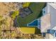 Aerial view showcasing the home's unique pool design at 2618 Raven Dr, Sullivans Island, SC 29482