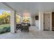 Covered patio with comfortable seating and views of the marsh at 2618 Raven Dr, Sullivans Island, SC 29482