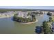 Aerial view of neighborhood with large lake at 311 Calm Water Way, Summerville, SC 29486