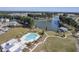 Aerial view of community pool, clubhouse, and walking paths at 311 Calm Water Way, Summerville, SC 29486