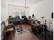 Music room with a drum set, keyboard, and guitars at 346 Bradley Bend Drive, Moncks Corner, SC 29461