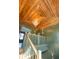 Elegant staircase with wood railing and green walls at 515 Claret Way, Kiawah Island, SC 29455