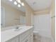 Simple bathroom with a shower/tub combo and single vanity at 8604 Fox Hollow Rd, North Charleston, SC 29420