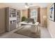 Bright home office with built-in shelving and large window at 8604 Fox Hollow Rd, North Charleston, SC 29420