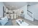 Open living area with gray sofa, dining area, and kitchen at 1001 Twin Rivers Dr # 65, Wando, SC 29492