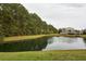 Serene pond view with lush green landscaping and trees at 1300 Park West Blvd # 1001, Mount Pleasant, SC 29466