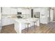 Spacious kitchen with white cabinets, island, and hardwood floors at 1443 Clay Field Trl, Summerville, SC 29485