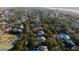 Aerial view of coastal neighborhood near the beach and lighthouse at 1738 Ion Ave, Sullivans Island, SC 29482