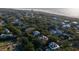 Aerial view of neighborhood near the beach and lighthouse at 1738 Ion Ave, Sullivans Island, SC 29482