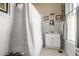Clean bathroom with white vanity and shower/tub combo at 1738 Ion Ave, Sullivans Island, SC 29482