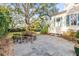 Stone patio with seating area next to the house at 1738 Ion Ave, Sullivans Island, SC 29482