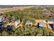 Aerial view showcasing a neighborhood with houses nestled amongst trees at 2166 Brown Pelican Ln, Charleston, SC 29412