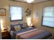 Bedroom with a double bed and beach-themed decor at 506 Jungle Rd, Edisto Island, SC 29438