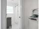 View of a gray vanity and white subway tile bath at 5259 Hartford Cir, North Charleston, SC 29405