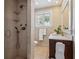 Bathroom with shower, toilet and double vanity at 99 Tradd St, Charleston, SC 29401