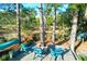 Deck overlooking marsh with seating and fire pit at 109 Historic Dr, Mount Pleasant, SC 29464