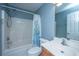 Clean bathroom with tub, shower, and updated fixtures at 1295 Island Club Dr # E, Charleston, SC 29492
