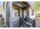 Modern front porch with gray railings and lattice at 1321 Erckmann Dr, Mount Pleasant, SC 29464