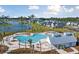 Community pool and cabana, near lake and homes at 185 Belfort Pl, Summerville, SC 29486