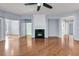 Living room with hardwood floors and fireplace at 199 Schooner Bend Ave, Summerville, SC 29486