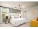 Spacious main bedroom with a king-size bed and stylish geometric wallpaper at 223 Pine Crest View Dr, Summerville, SC 29486