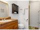 Updated bathroom with wood vanity and shower at 2236 Bailey Dr, North Charleston, SC 29405