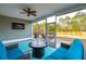Large screened porch with seating area and view of backyard at 230 Granton Edge Ln, Summerville, SC 29486