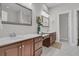 Spa-like bathroom with dual vanities and marble flooring at 3038 Fraserburgh Way # 2200, Mount Pleasant, SC 29466