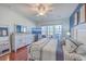 Main bedroom with king bed, hardwood floors, and plenty of natural light at 369 Waterlily Way, Summerville, SC 29486