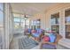 Relaxing screened porch with wicker furniture and ceiling fan at 369 Waterlily Way, Summerville, SC 29486