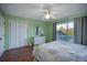 Bedroom with a queen-size bed and ocean view at 403 W West Ashley Ave, Folly Beach, SC 29439