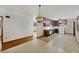 Kitchen with dark cabinets and a white stove at 4765 S Constellation Dr, North Charleston, SC 29418
